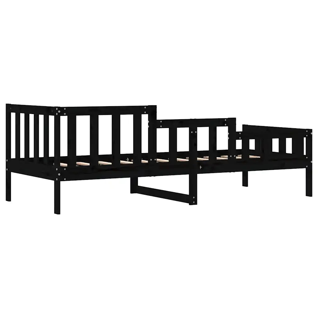 Letto singolo | Letto per adulti | Dormeuse Nera 80x200 cm in Legno Massello di Pino
