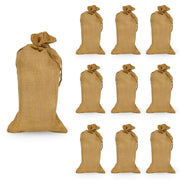 Set da 10 Sacchi in Juta naturale resistenti e riutilizzabili cm 20 x h 40
