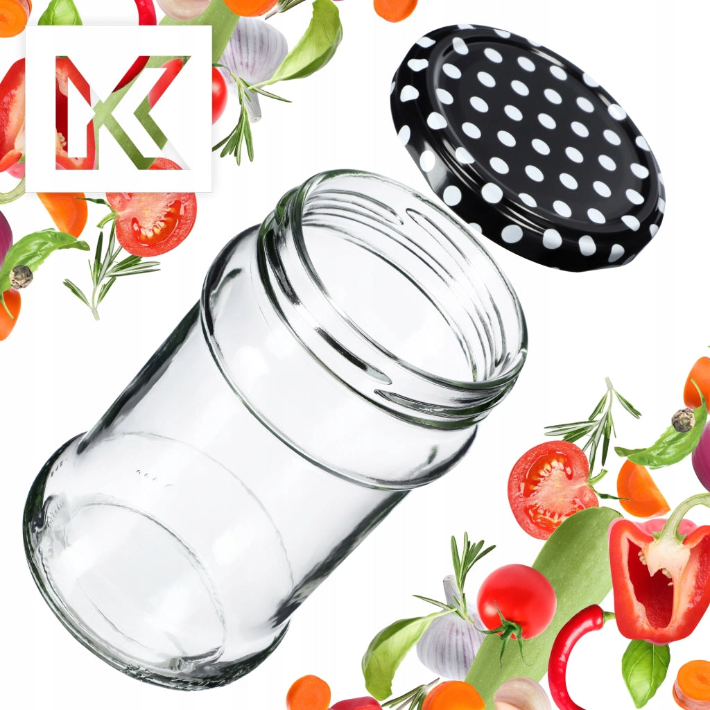 KADAX Seno vasetti 315ml 10pz 66mm + coperchi "Piselli neri"