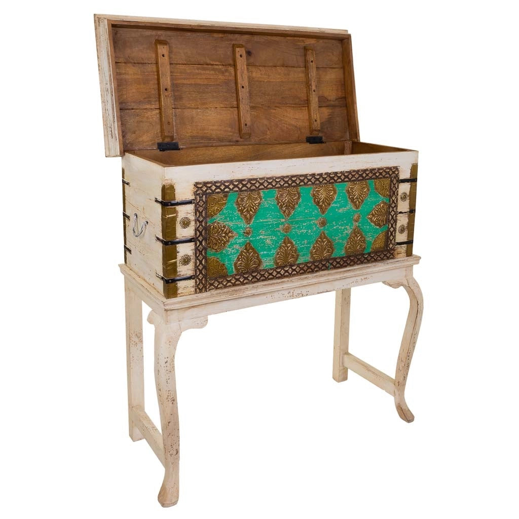 Baule alto in legno marrone 90x41x90h