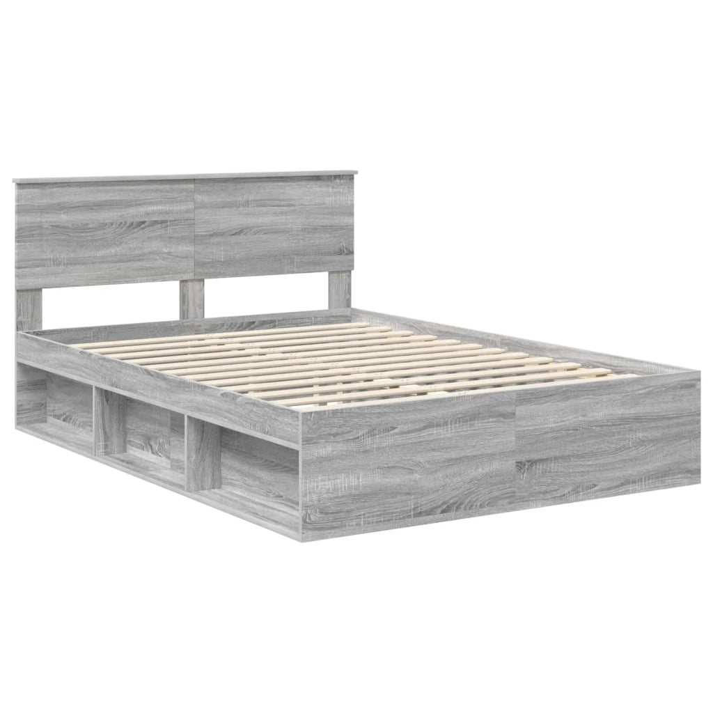 Struttura del letto con testiera Grigio Sonoma 150 x 200 cm
