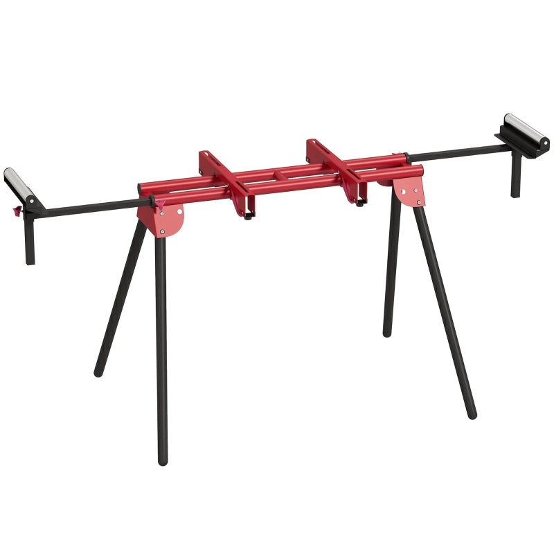 Supporto universale per troncatrice in metallo pieghevole con rulli estensibili rosso
