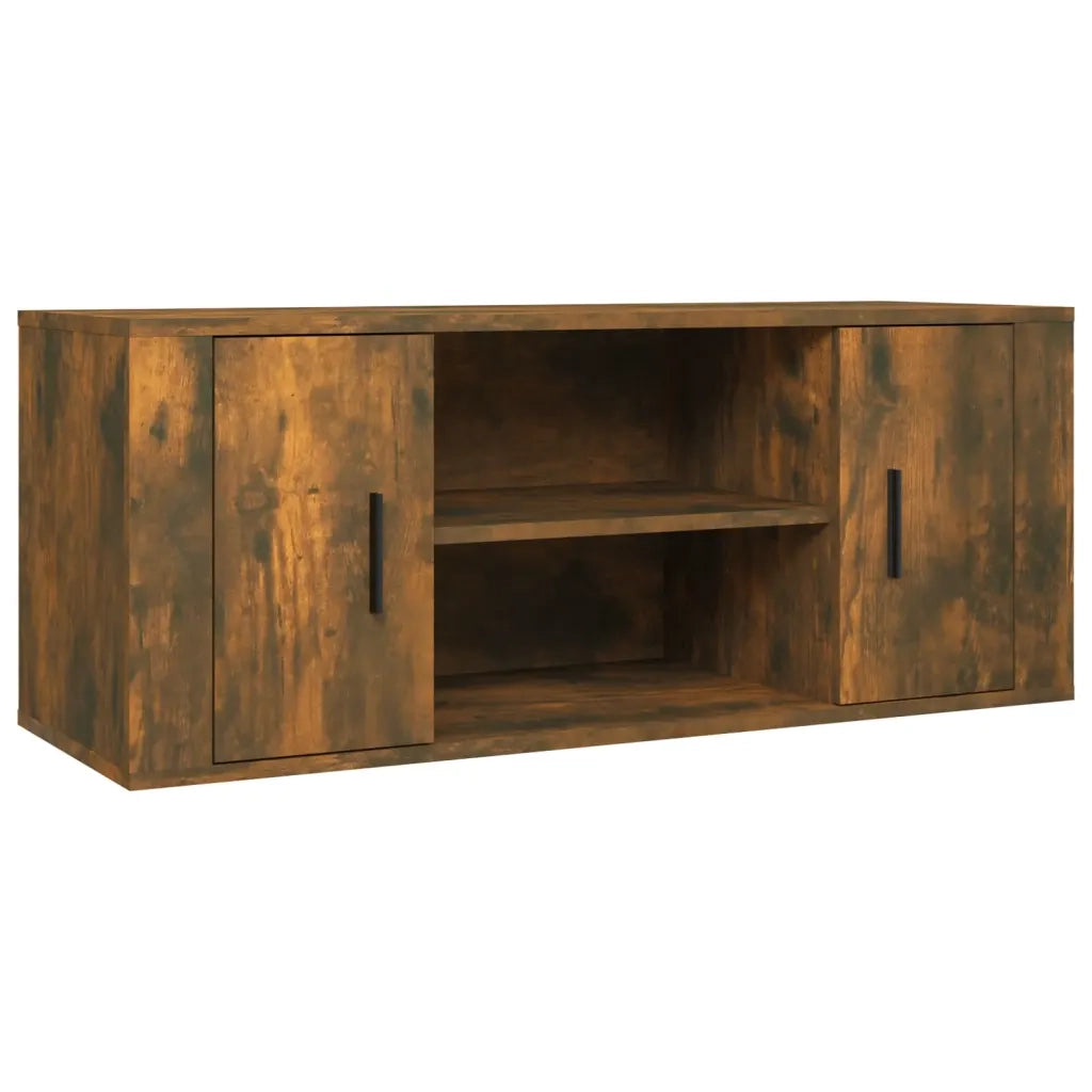 Mobile TV Rovere Fumo 100x35x40 cm in Legno Multistrato 823096