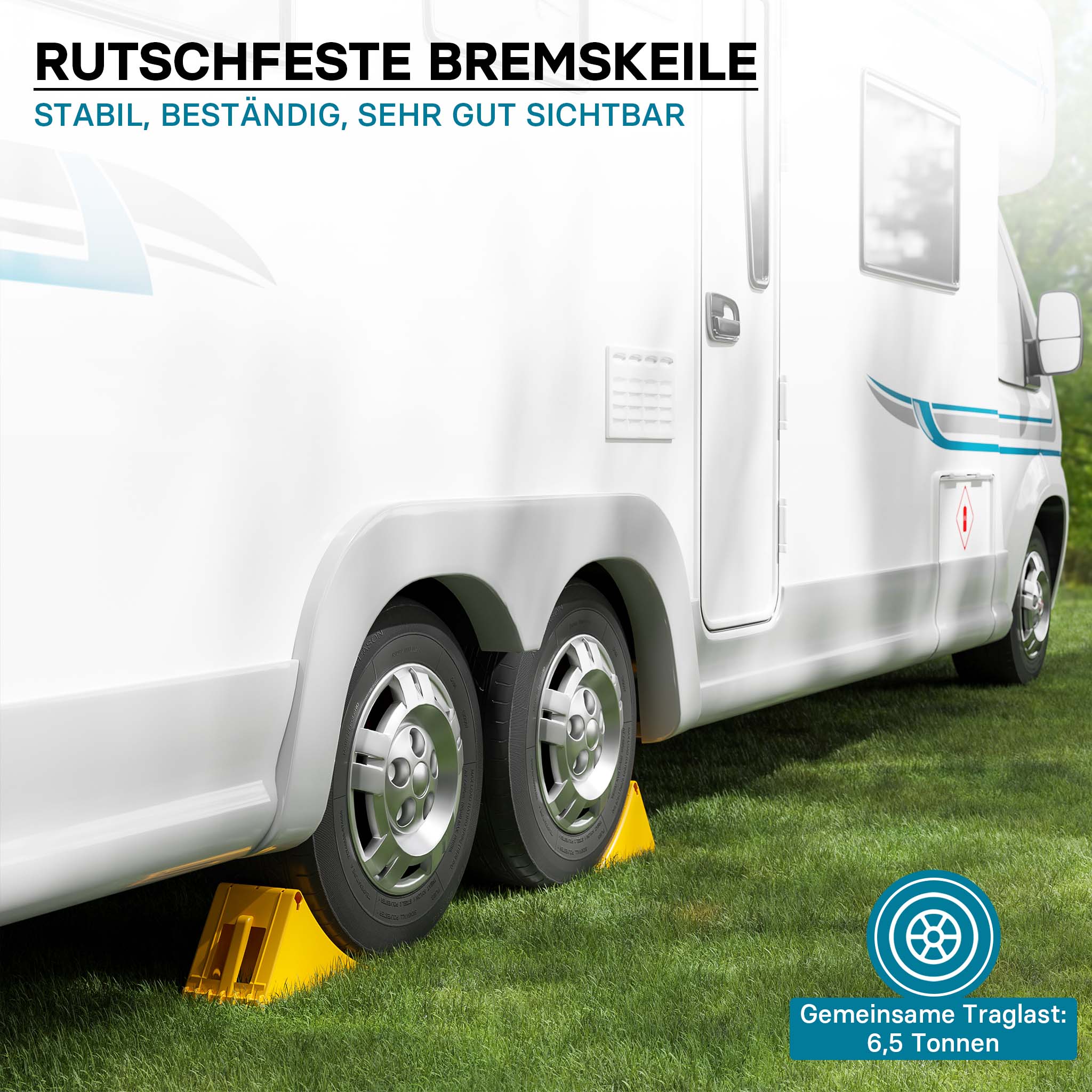 ‌Wiltec Cunei per autocarri e rimorchi Capacità di carico fino a 6,5 t 2 Fermaruota Camion