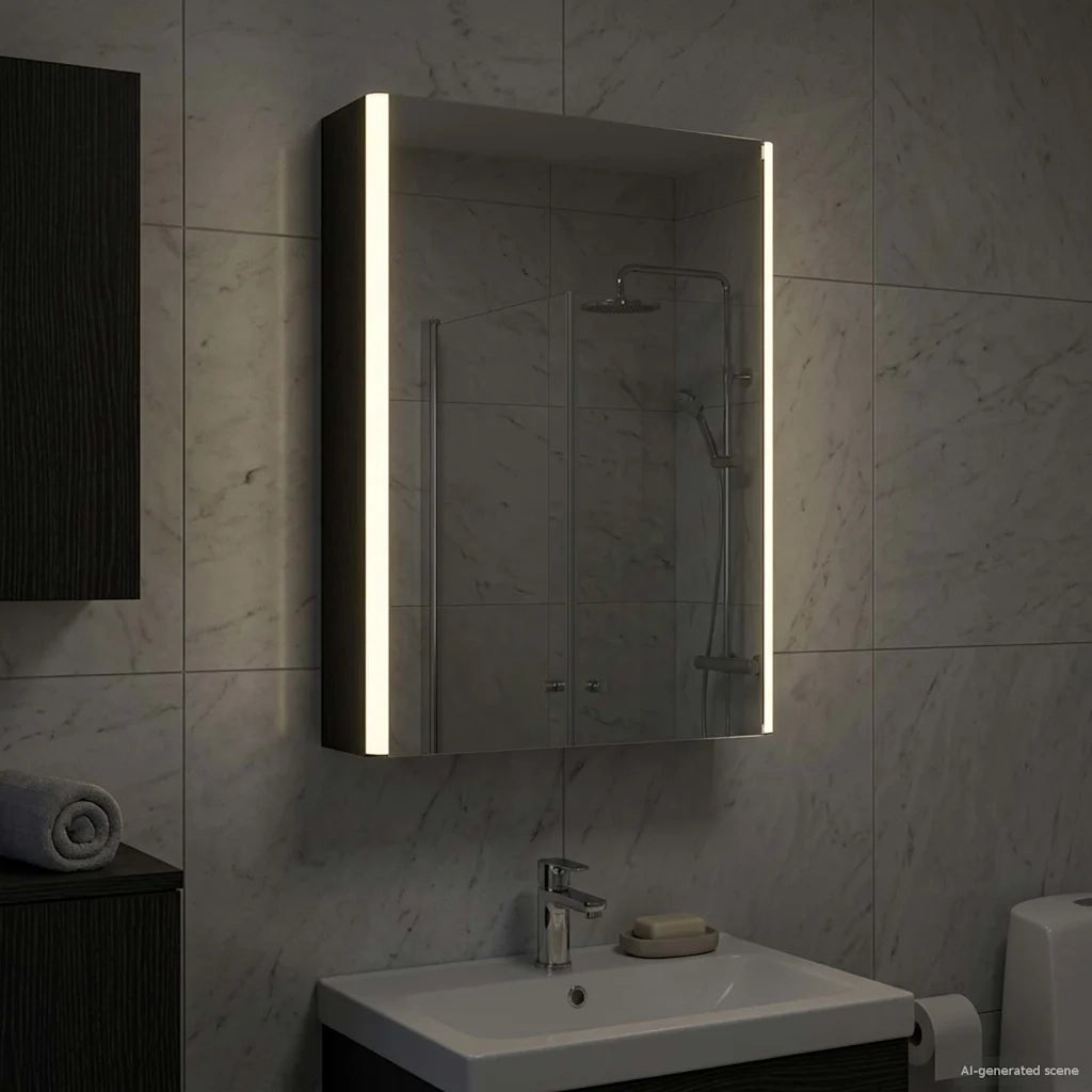 Mobiletto per specchio da bagno Rovere Nero 43 x 11,5 x 60,5 cm 889224