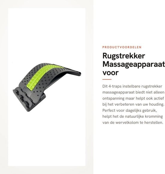 Rugstrekker 4-traps instelbaar per massage per Houdingscorrectie per Pijnverlichting con ABS-kunststof per Ontspanning della schiena per Rugmassageapparaat