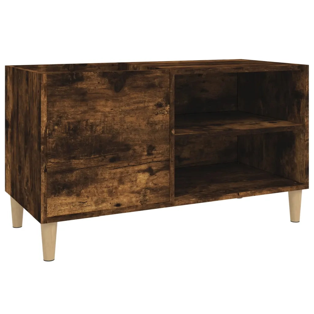 Mobile Porta Dischi Rovere Fumo 84,5x38x48 cm Legno Multistrato 831946