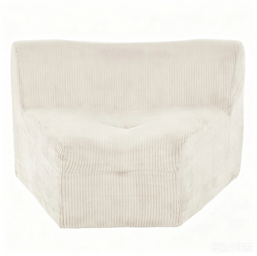 Divano modulare 4 posti in velluto a coste beige chiaro, 4 moduli componibili