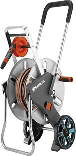 Gardena 18547-20 avvolgitubo da giardino Avvolgitubo multiposizione Manuale Nero, Acciaio inox