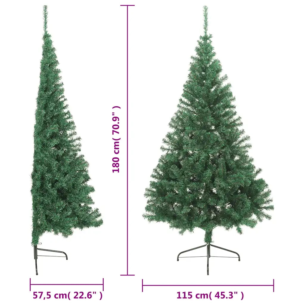 Albero di Natale | Decorazioni natalizie Artificiale Met¨¤ con Supporto Verde 180 cm PVC
