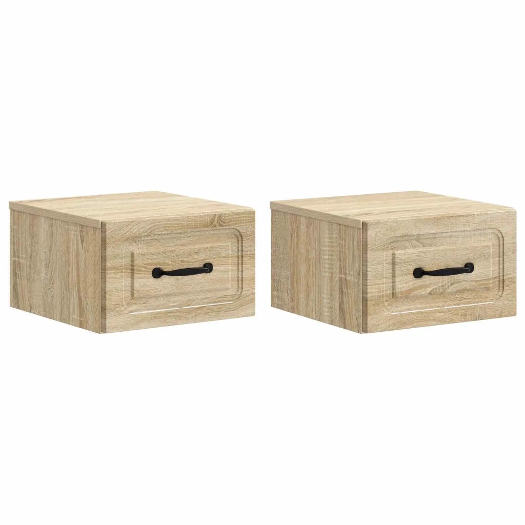 Mobiletto da notte a muro 2 pcs Rovere Sonoma 34,5 x 33 x 20 cm 899280