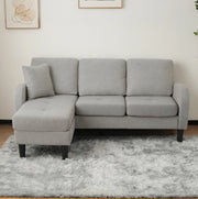Divano angolare modulare 3 posti con chaise longue grigio