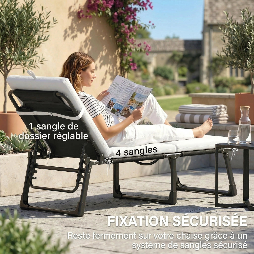 Cuscini Chaise Longue ¨C zephmum ¨C Grigio Chiaro 182x53x6cm