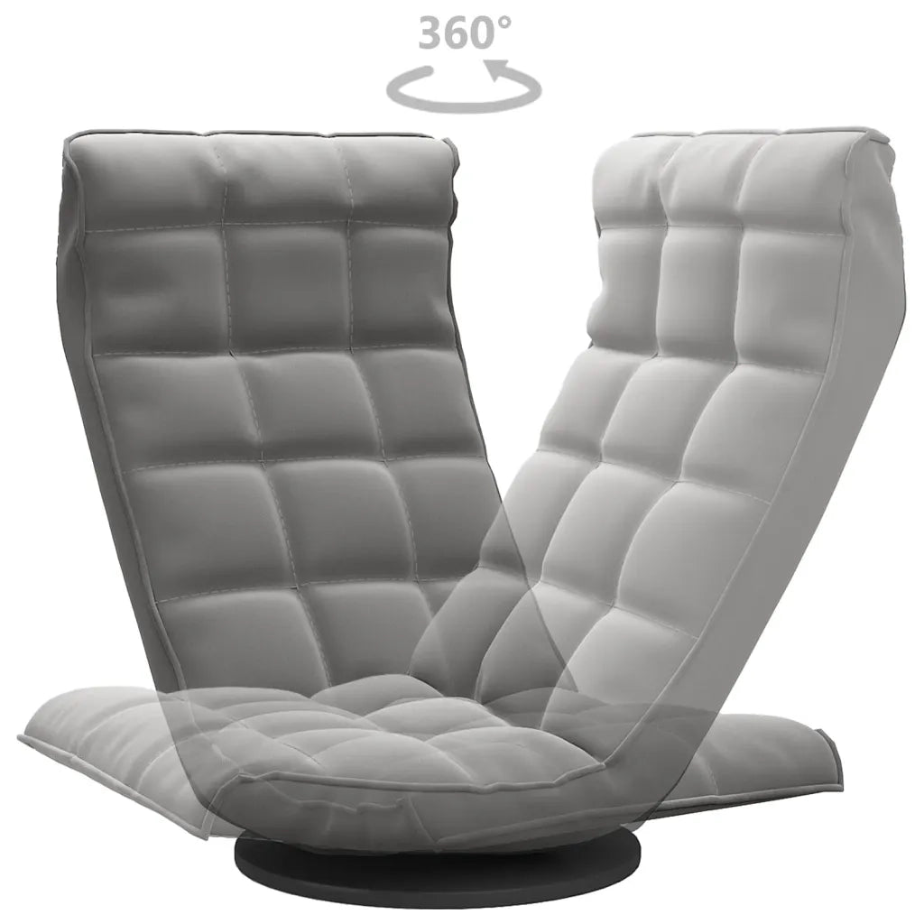 Sedia da Pavimento Girevole Grigio Scuro in Velluto CFW5130279