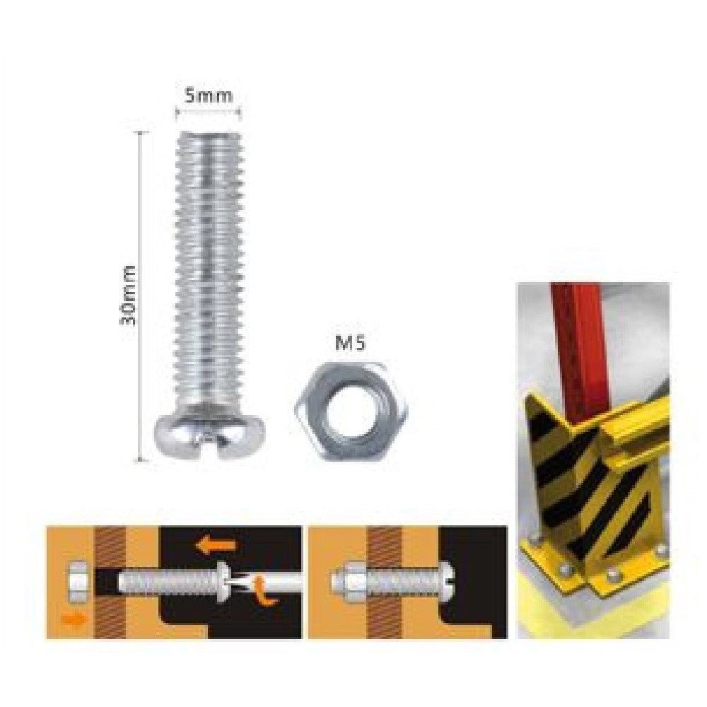 Trade Shop - Set 12pz Viti Vite Testa A Croce Tonda 5 X 30mm Con Dadi Dado Esagonale M5 90970 -
