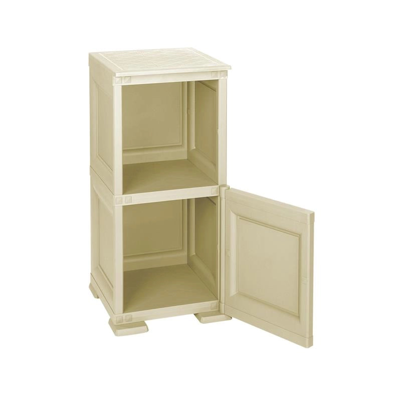 MOBILE 1 MODULO CON ANTA LEGNO E 1 MODULO SCAFFALE ANGORA 40X43X85,5 CM – CONTENITORE VERTICALE SALVASPAZIO PER ZONA LIVING E INGRESSO