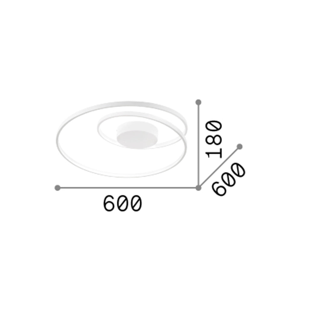 Plafoniera Moderna Dali Oz Metallo Ottone Led 48W 3000K Luce Calda