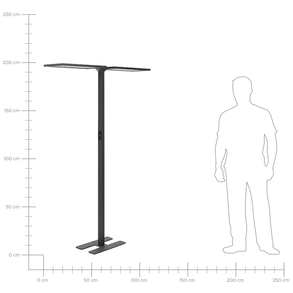 Lampada da terra a LED in metallo nero con sensore di movimento soggiorno camera da letto stile moderno