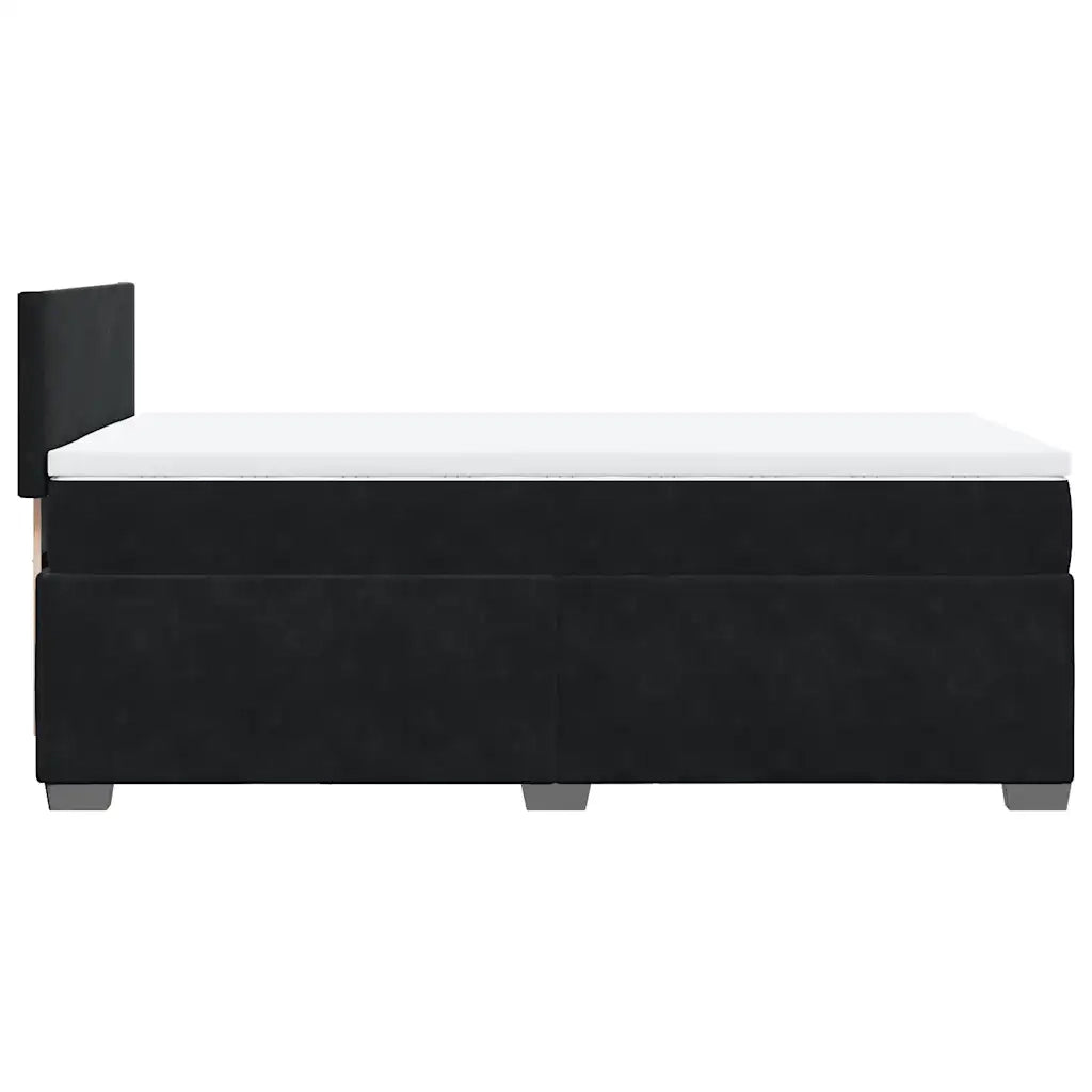 Giroletto a Molle con Materasso Nero 90x190 cm in Velluto