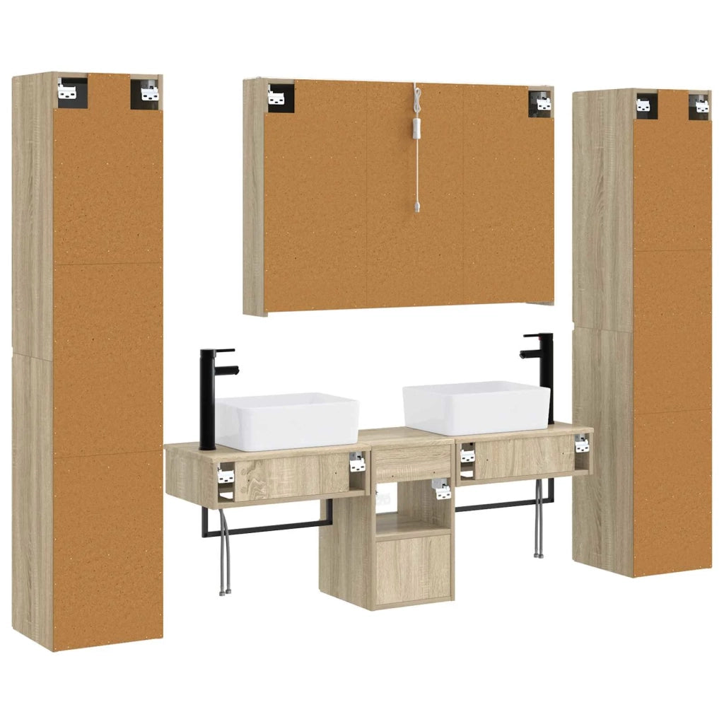 Set di mobili per il bagno 6 pcs Rovere Sonoma 3407201