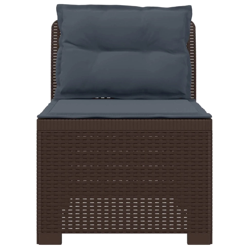 Divano da Giardino a 1 Posto con Cuscini Aspetto Rattan PP 8011803