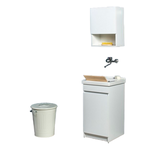 Mobile Lavatoio in Ceramica 1 Anta con Strofinatoio in Legno Massello 45x50x86A cm Olmo Naturale