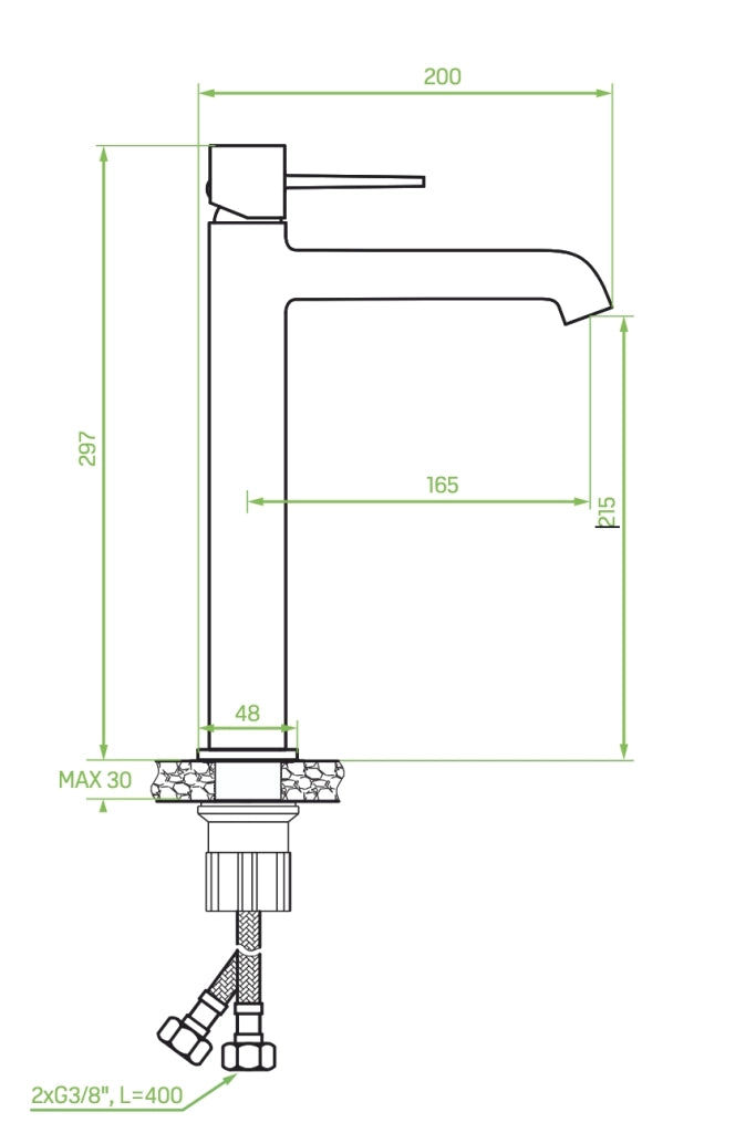 Miscelatore lavabo da appoggio – design elegante con leve sottili, aeratore regolabile e finitura nera opaca