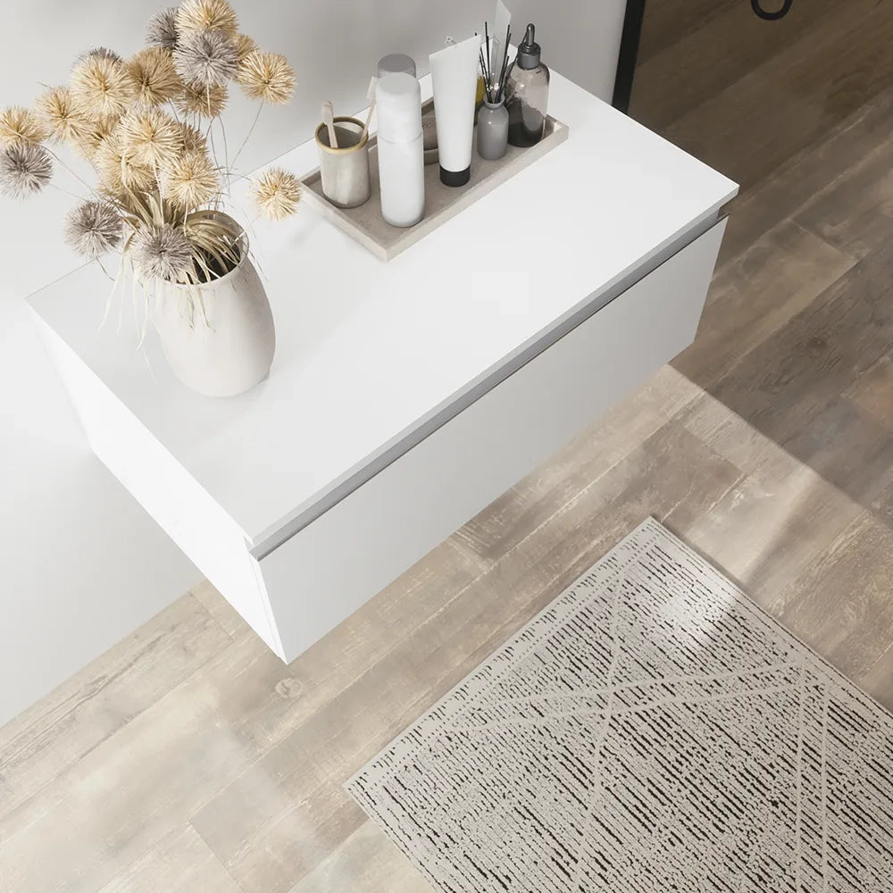 Cassettone sospeso 80 cm bianco opaco | Darwin