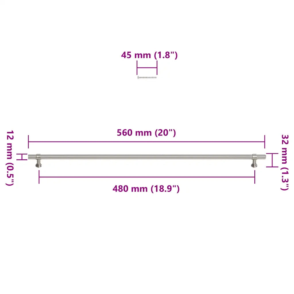 Maniglie per Mobili 5 pz Argento 480mm in Acciaio Inox CFW3821411
