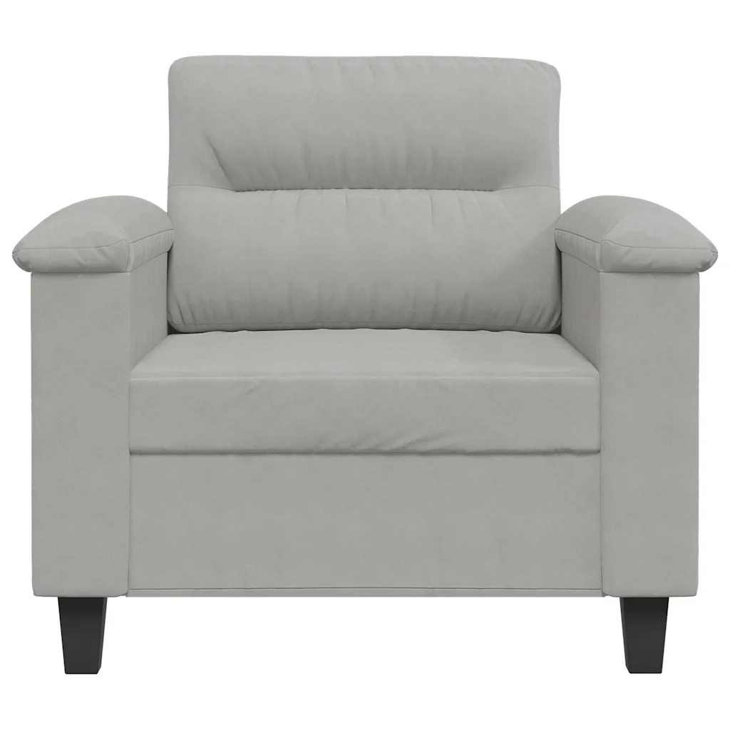 Poltrona Grigio Chiaro 60 cm in Tessuto Microfibra 359550