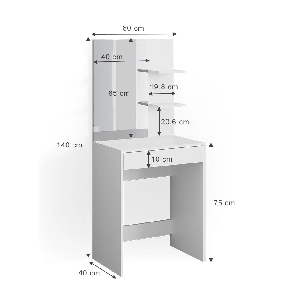 Vicco Tavolo da toeletta Bianco, 60 cm