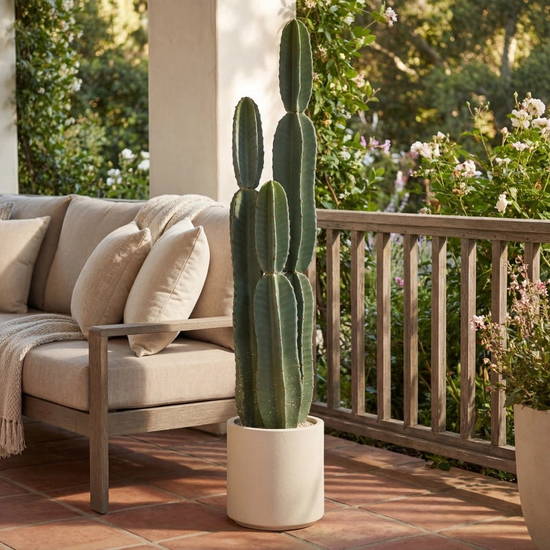 Pianta di cactus artificiale, grande, 111 cm, pianta artificiale in vaso per ufficio o soggiorno