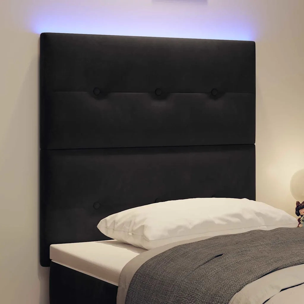Testiera | Testata LED con strisce LED Nero 80 cm Velluto