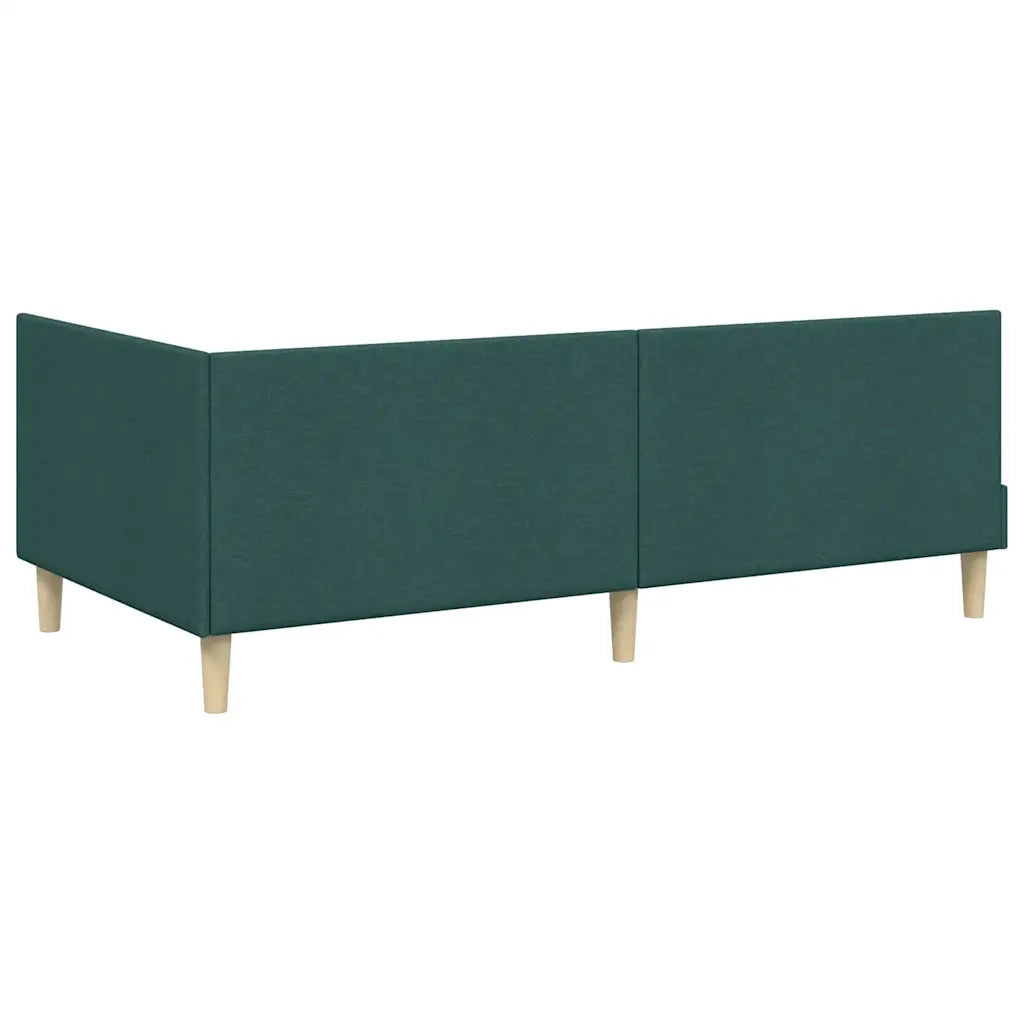 Struttura Letto Angolare con Materasso 2 pz-Giroletto con materasso Verde Tessuto 419053