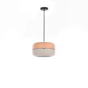 Idra Lampada a Sospensione con Paralume in Metallo Verniciato Rosa e Grigio, Altezza Regolabile, attacco E27 Max 40W - Design Moderno