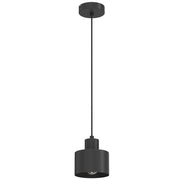 Lampada sospesa Parkla 1xE27 nera cilindrica metallo