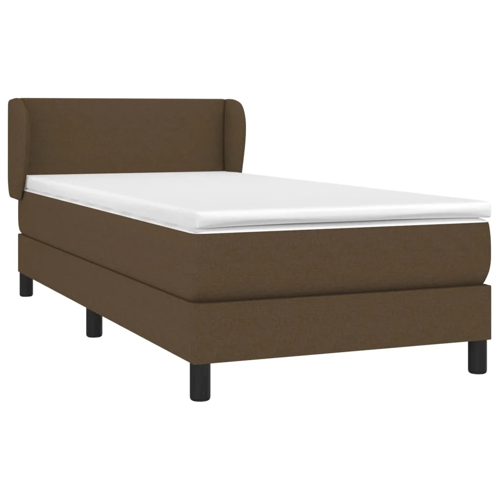 Giroletto a Molle con Materasso-Struttura Letto con Materasso Marrone Scuro 100x200cm Tessuto 948688