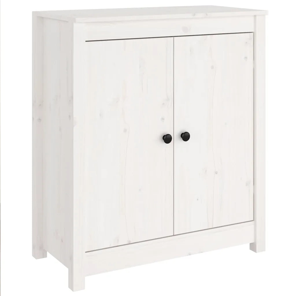 Credenze 2 pz Bianco 70x35x80 cm in Legno Massello di Pino cod mxl 13879