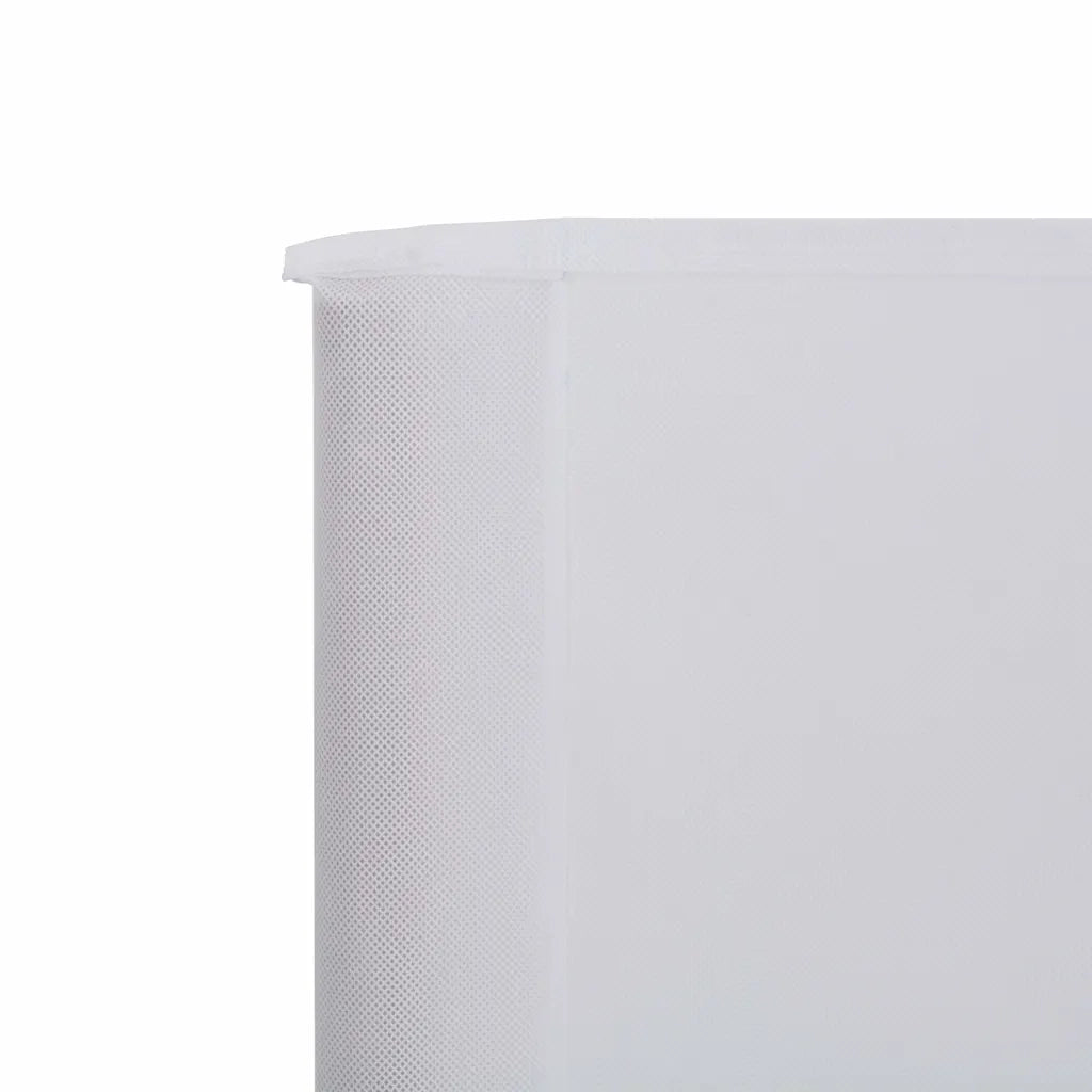 Paravento a 3 Pannelli in Tessuto 400x120cm Bianco 44539