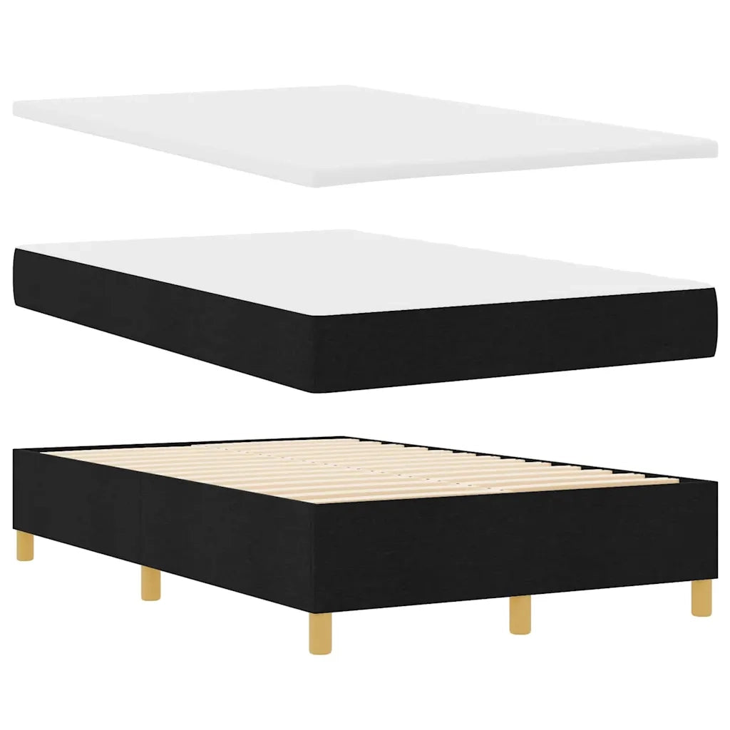 Letto a molle con materasso Nero 120 x 190 cm Tessuto