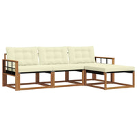 Set di divani da esterno con cuscino 4 pcs Naturale e Crema 3369341