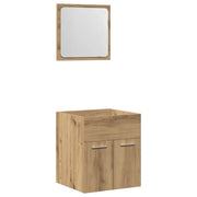 Set Mobili da Bagno | Armadio da bagno 2 pz Rovere Artigianale Legno Multistrato