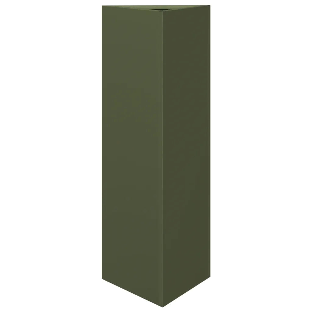Fioriere 2 pz Verde Oliva Triangolari 30x26x75 cm in Acciaio 851150