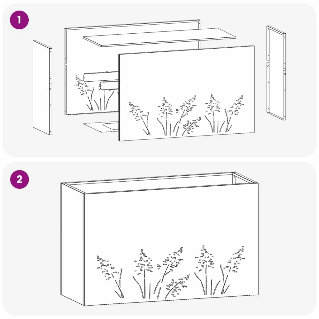 Vaso da giardino 2 pz Antracite 80 x 30 x 49 cm 8005839