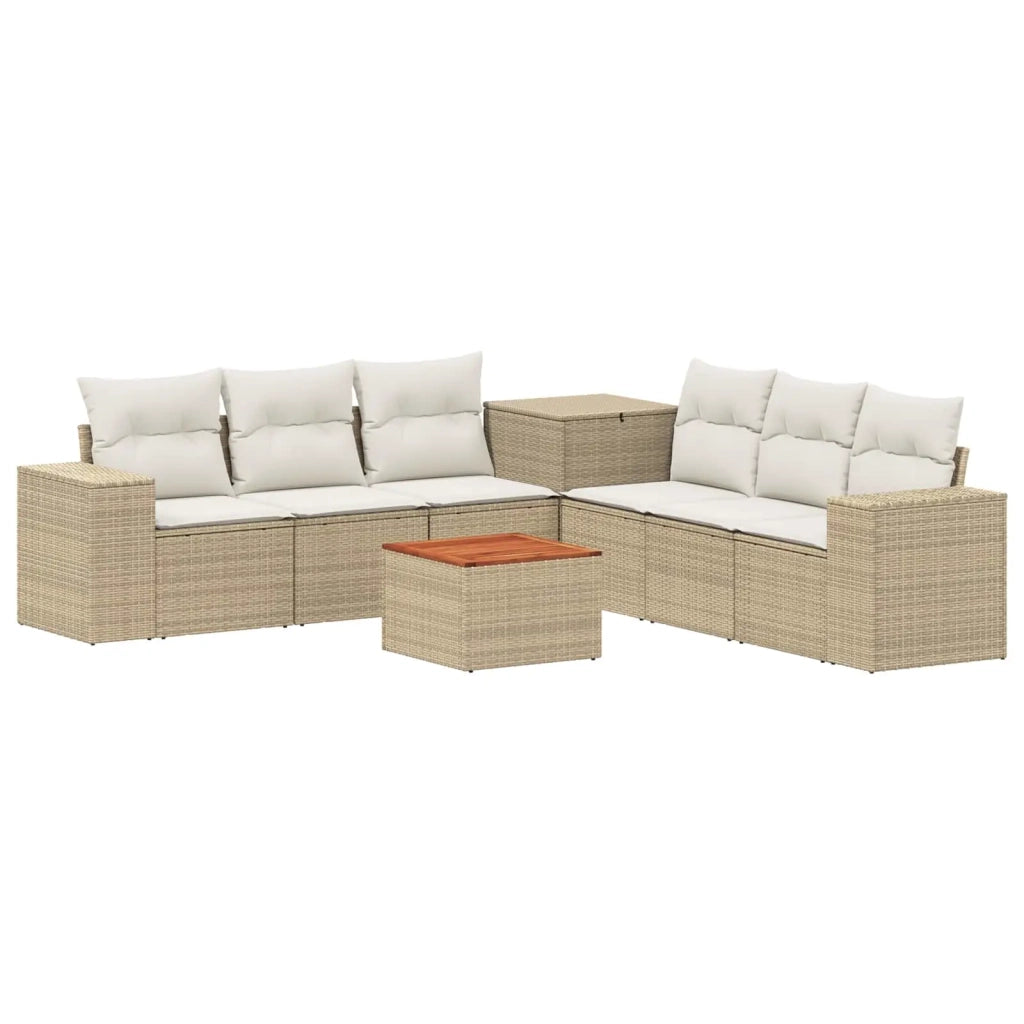 Set di divani 8 pz Beige e Bianco Crema 3448504