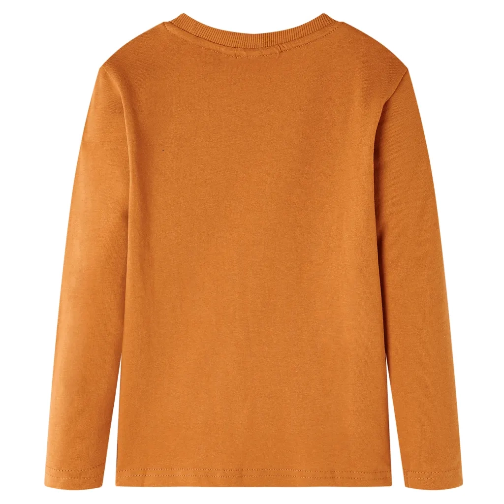 Maglietta da Bambino Maniche Lunghe Ocra Scuro 128 13462