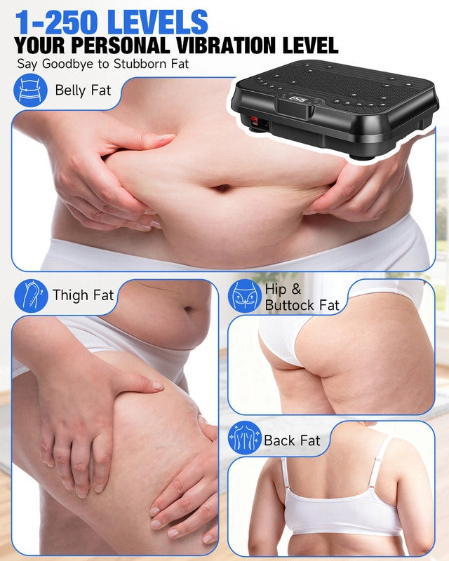 PIATTAFORMA VIBRANTE, RATTANTREE Potente piattaforma vibrante muscolare per bodybuilding e scultura con telecomando e cordino