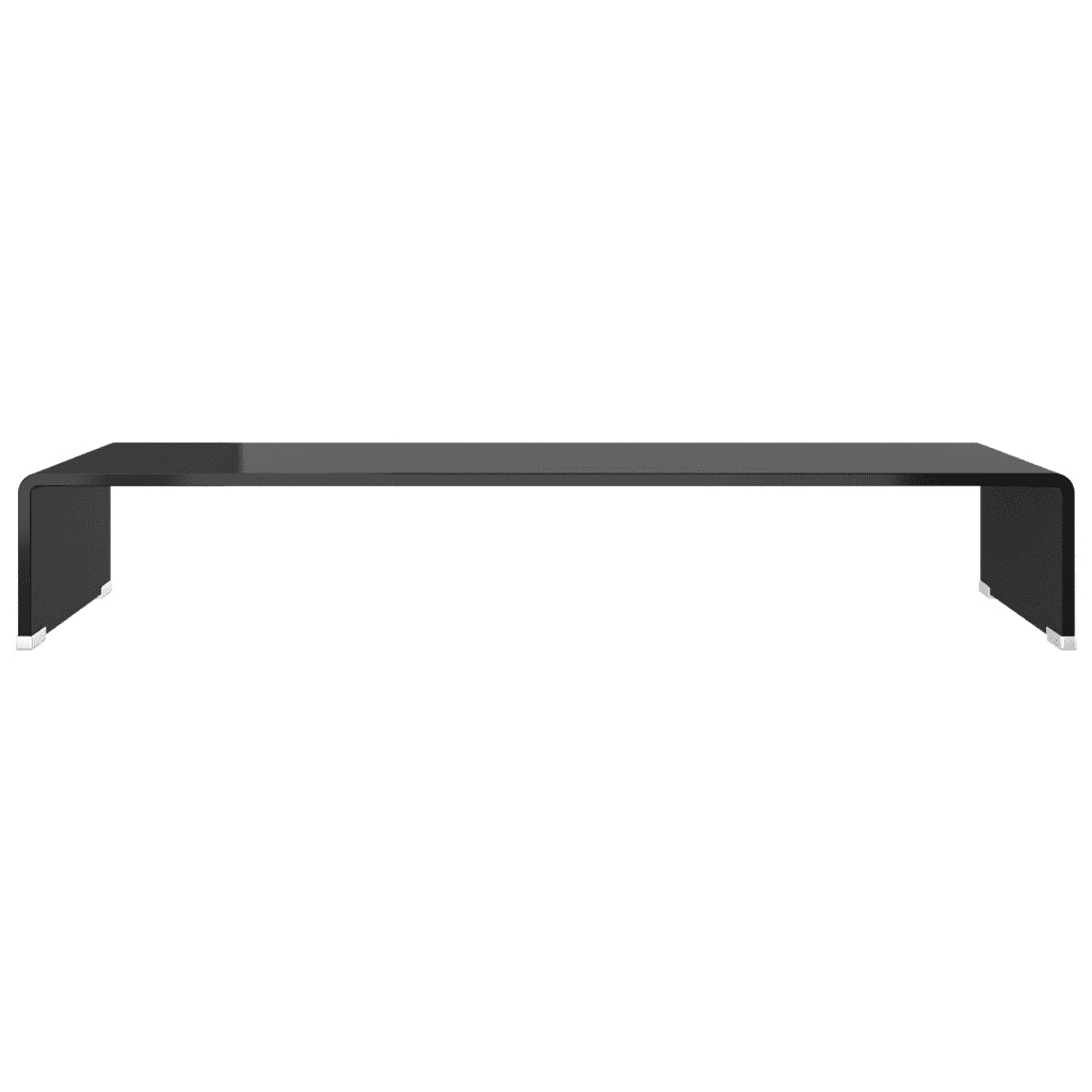 Mobile/Rialzo Porta TV in Vetro Nero 80x30x13 cm 244137
