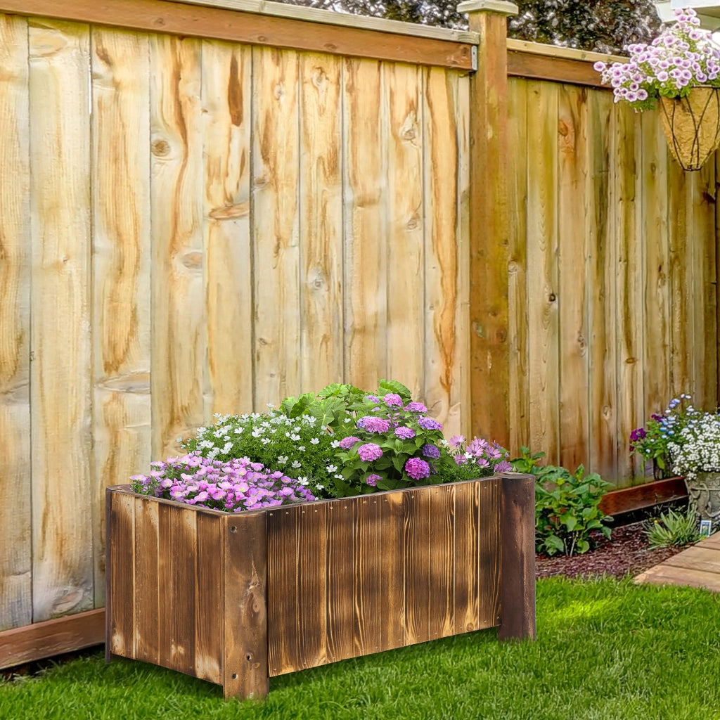 Fioriera Rettangolare ¨C zephmum ¨C 70x35x30 cm Legno Naturale