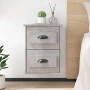 Comodini a Parete 2 pz Grigio Cemento 41,5x36x53 cm 816401